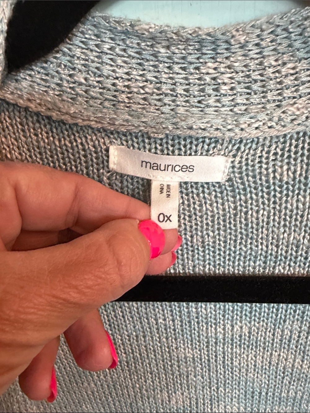 Maurices Open-Front Striped Knit Cardigan in Blue, Pink & Rust Boho - Picture 2 of 3